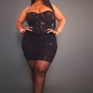 PrettyLittleThing Black Lace Dress